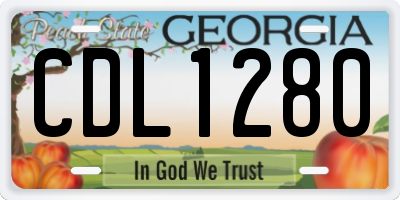 GA license plate CDL1280