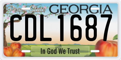 GA license plate CDL1687