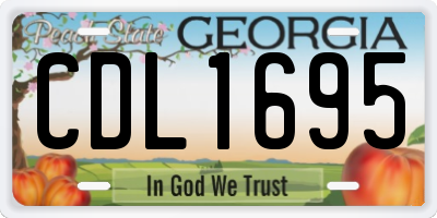 GA license plate CDL1695