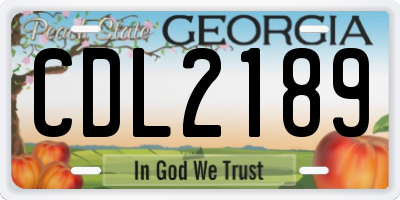 GA license plate CDL2189