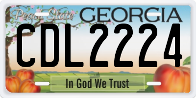 GA license plate CDL2224
