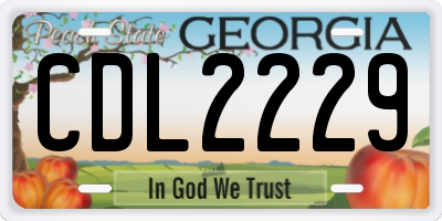 GA license plate CDL2229