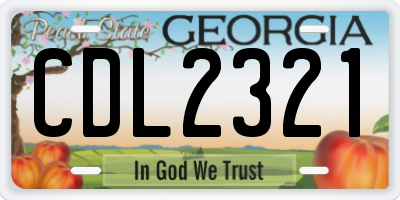 GA license plate CDL2321
