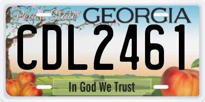 GA license plate CDL2461
