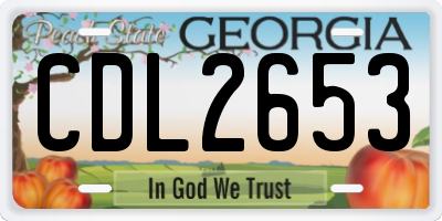 GA license plate CDL2653