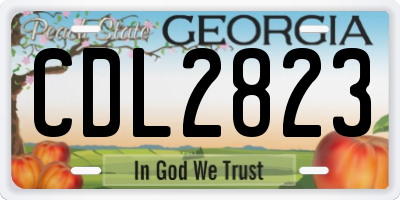 GA license plate CDL2823