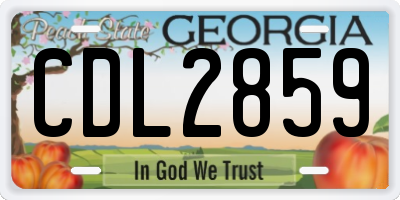 GA license plate CDL2859