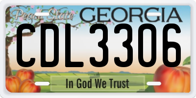 GA license plate CDL3306