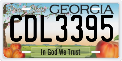 GA license plate CDL3395
