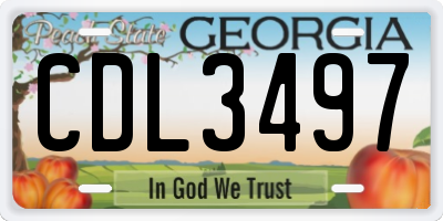 GA license plate CDL3497