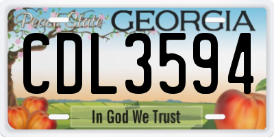 GA license plate CDL3594