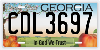 GA license plate CDL3697