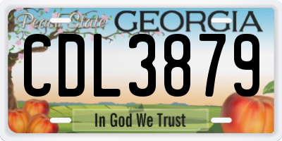 GA license plate CDL3879