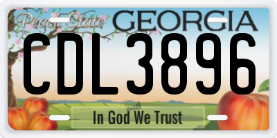 GA license plate CDL3896