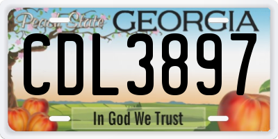 GA license plate CDL3897