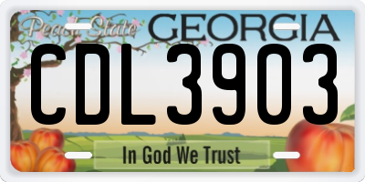 GA license plate CDL3903