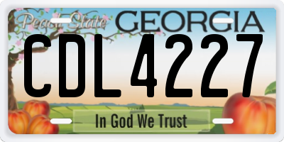 GA license plate CDL4227
