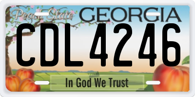 GA license plate CDL4246
