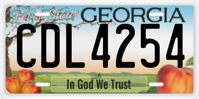 GA license plate CDL4254
