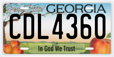 GA license plate CDL4360