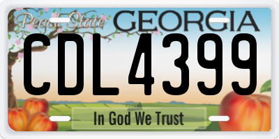 GA license plate CDL4399