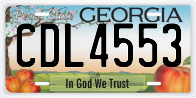 GA license plate CDL4553