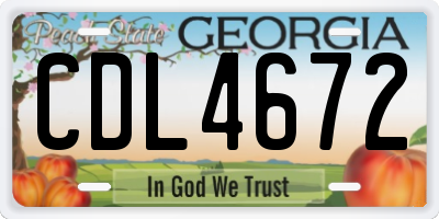 GA license plate CDL4672