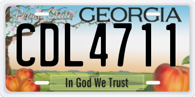 GA license plate CDL4711
