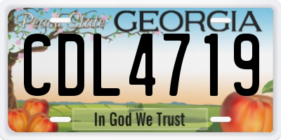 GA license plate CDL4719