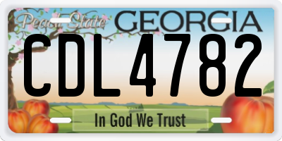 GA license plate CDL4782