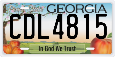 GA license plate CDL4815