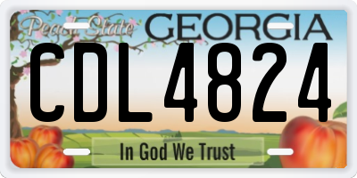GA license plate CDL4824
