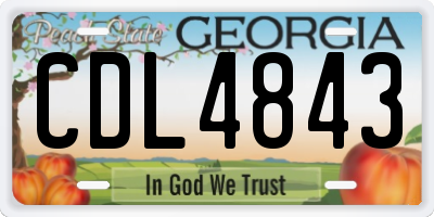 GA license plate CDL4843
