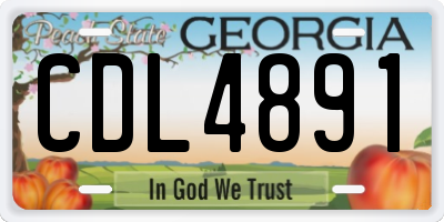 GA license plate CDL4891