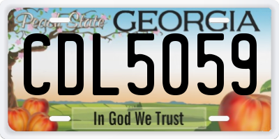 GA license plate CDL5059