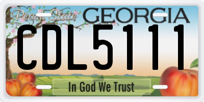 GA license plate CDL5111