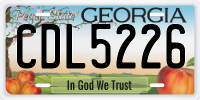 GA license plate CDL5226