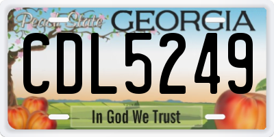 GA license plate CDL5249
