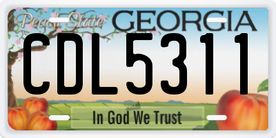 GA license plate CDL5311