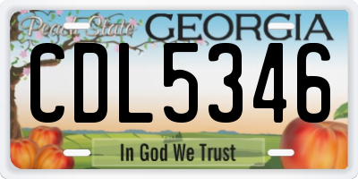 GA license plate CDL5346