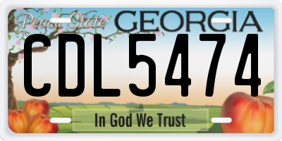 GA license plate CDL5474