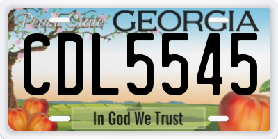 GA license plate CDL5545
