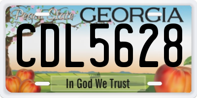 GA license plate CDL5628