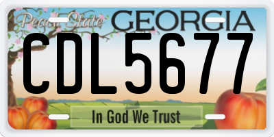 GA license plate CDL5677