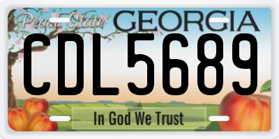 GA license plate CDL5689