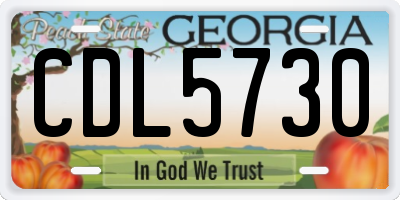 GA license plate CDL5730