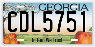 GA license plate CDL5751