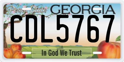 GA license plate CDL5767