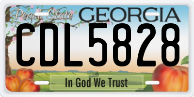 GA license plate CDL5828