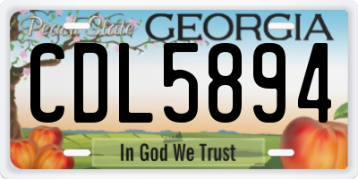 GA license plate CDL5894
